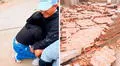 Pareja se abraza al ver que parte de su casa en construcción colapsó tras sismo de 6,1: "Lo material se recupera"