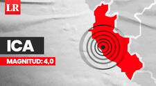 Temblor de magnitud 4,0 se sintió en Ica hoy, según IGP